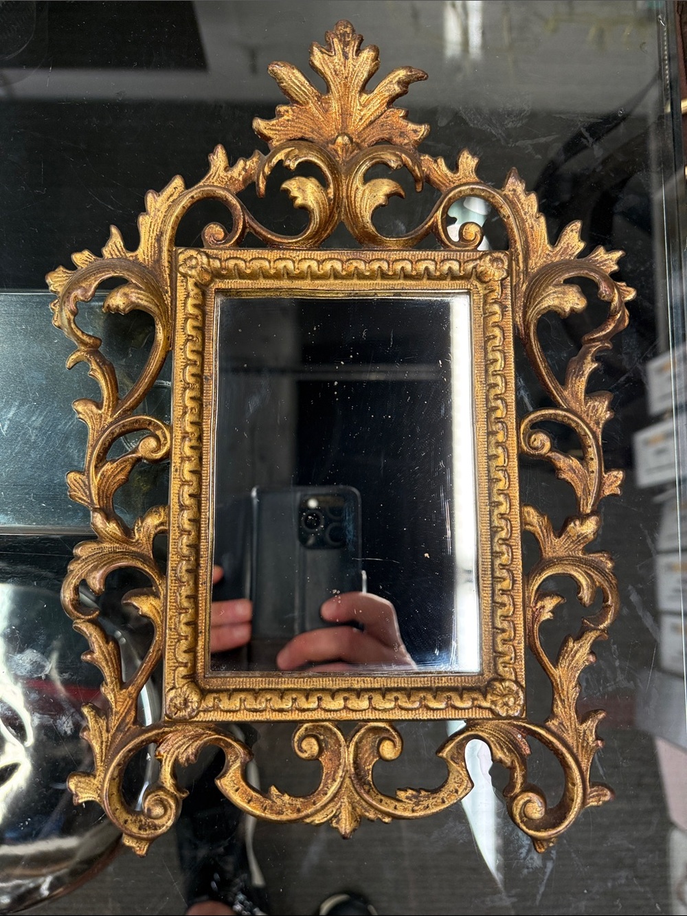 Gold Ornate Scrolled Wall Mirror - Decorative Accent Mirror